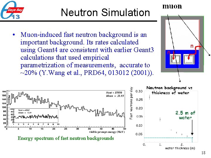 Neutron Simulation • Muon-induced fast neutron background is an important background. Its rates calculated