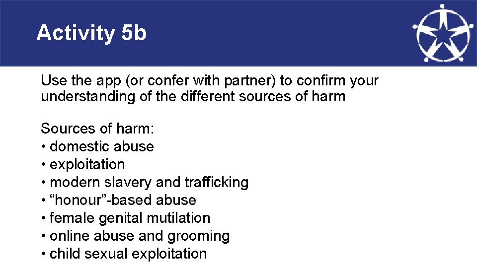 Activity 5 b Use the app (or confer with partner) to confirm your understanding