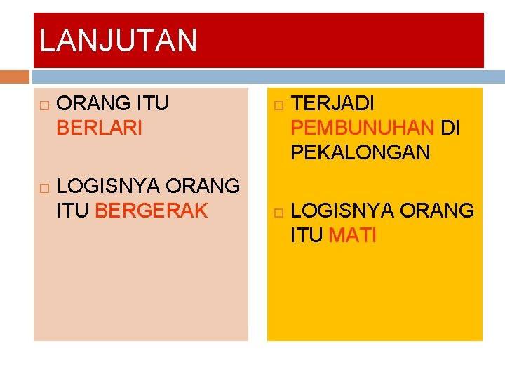 LANJUTAN ORANG ITU BERLARI LOGISNYA ORANG ITU BERGERAK TERJADI PEMBUNUHAN DI PEKALONGAN LOGISNYA ORANG