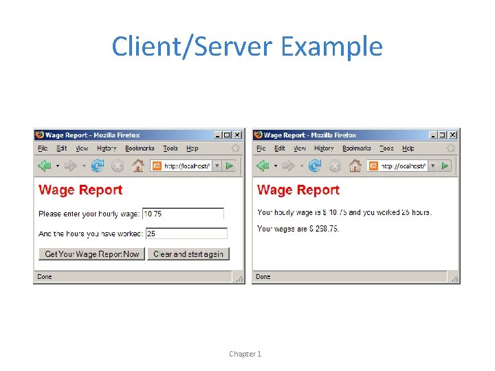 Client/Server Example Chapter 1 