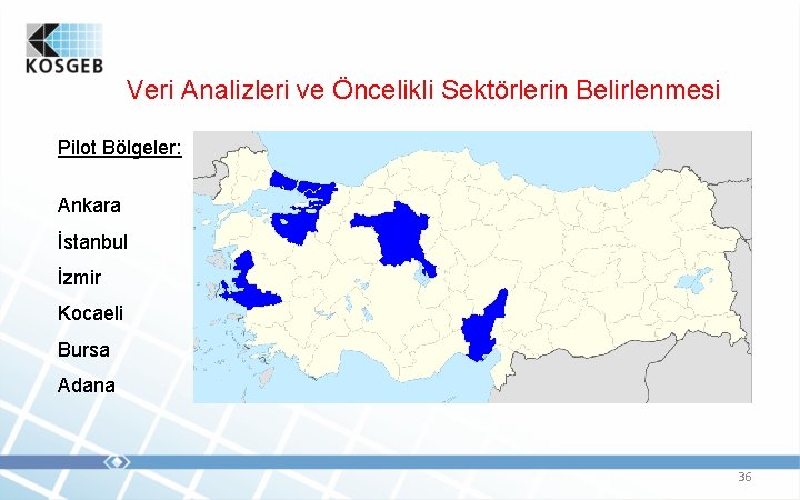 Veri Analizleri ve Öncelikli Sektörlerin Belirlenmesi Pilot Bölgeler: Ankara İstanbul İzmir Kocaeli Bursa Adana