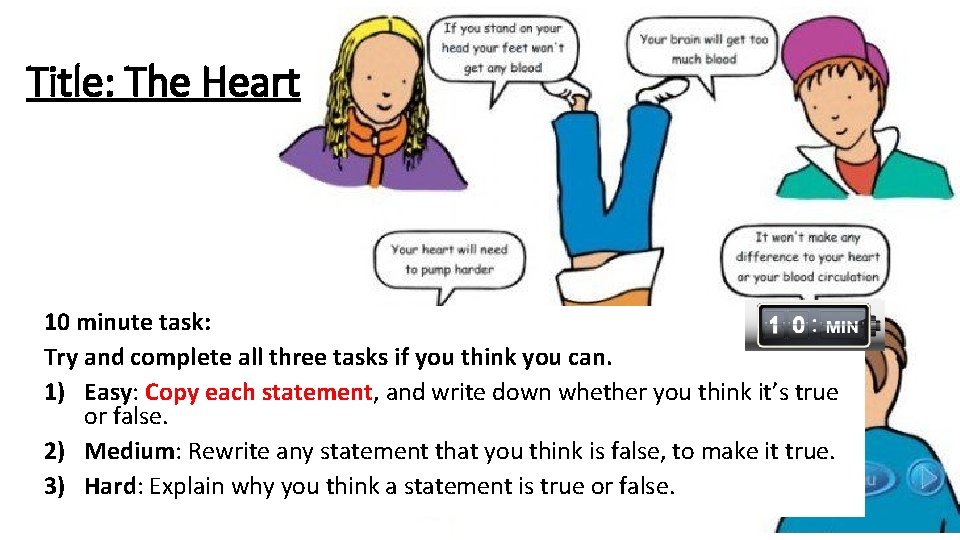 Title: The Heart 10 minute task: Try and complete all three tasks if you Title: The Heart 10 minute task: Try and complete all three tasks if you