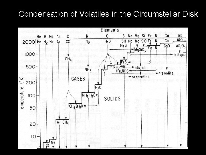 Condensation of Volatiles in the Circumstellar Disk 