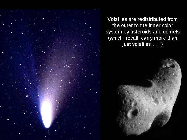Volatiles are redistributed from the outer to the inner solar system by asteroids and