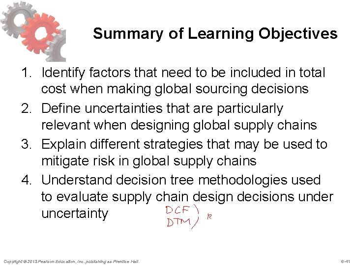 Summary of Learning Objectives 1. Identify factors that need to be included in total