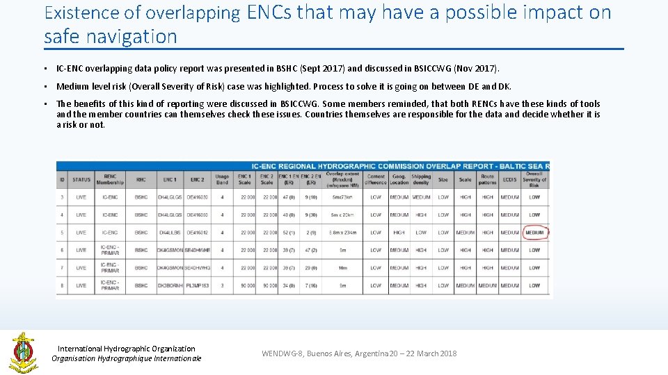 Existence of overlapping ENCs that may have a possible impact on safe navigation •