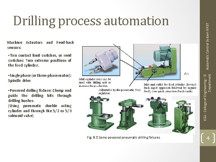 Machine Actuators and Feed-back sensors: • Two contact limit switches, or reed switches: Two