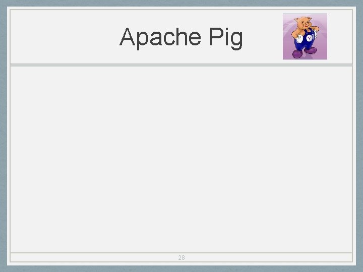 Apache Pig 28 