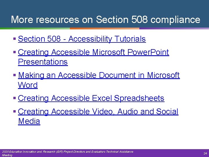 More resources on Section 508 compliance § Section 508 - Accessibility Tutorials § Creating
