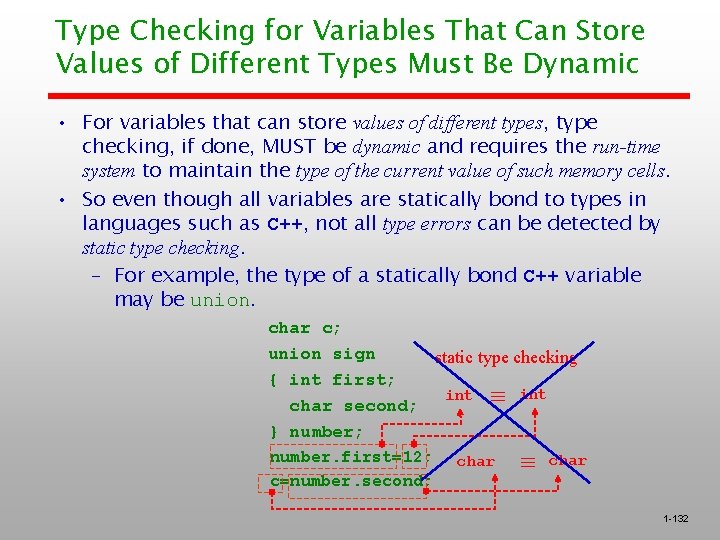Type Checking for Variables That Can Store Values of Different Types Must Be Dynamic