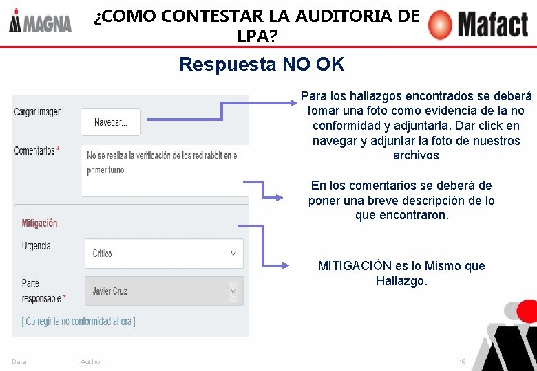 ¿COMO CONTESTAR LA AUDITORIA DE LPA? Respuesta NO OK Para los hallazgos encontrados se