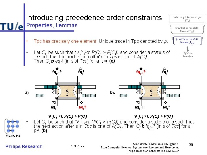 Introducing precedence order constraints arbitrary interleavings (Til) Properties, Lemmas channel consistent traces (Tcc) •