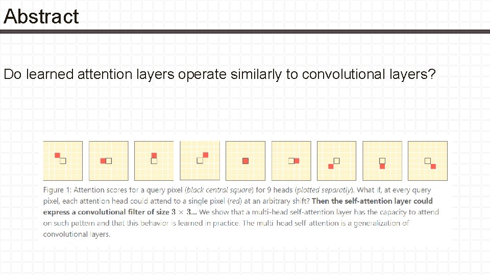Abstract Do learned attention layers operate similarly to convolutional layers? 