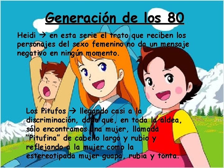 Generación de los 80 Heidi en esta serie el trato que reciben los personajes