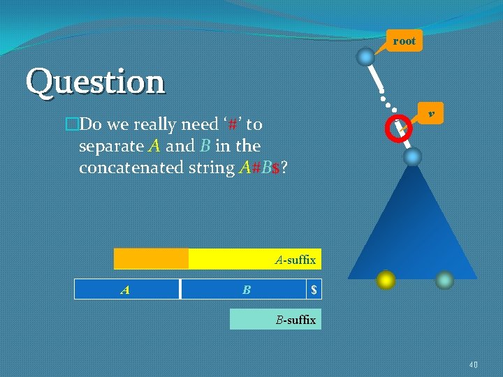 root Question v �Do we really need ‘#’ to separate A and B in