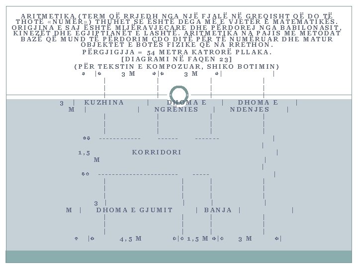 ARITMETIKA (TERM QË RRJEDH NGA NJË FJALË NË GREQISHT QË DO TË THOTË «NUMËR»