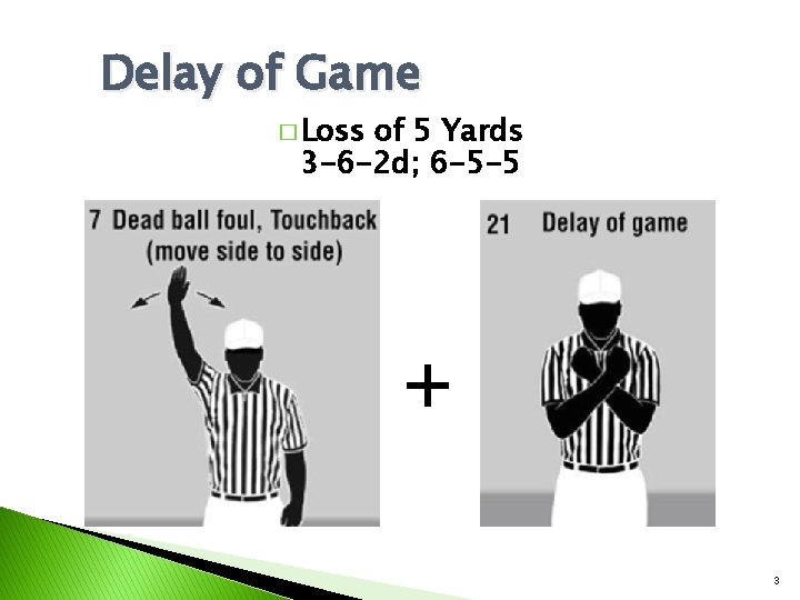 Delay of Game � Loss of 5 Yards 3 -6 -2 d; 6 -5