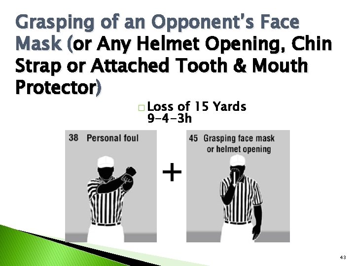 Grasping of an Opponent’s Face Mask (or Any Helmet Opening, Chin Strap or Attached