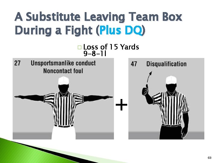 A Substitute Leaving Team Box During a Fight (Plus DQ) � Loss of 15