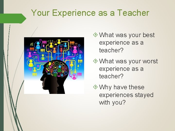 Your Experience as a Teacher What was your best experience as a teacher? What