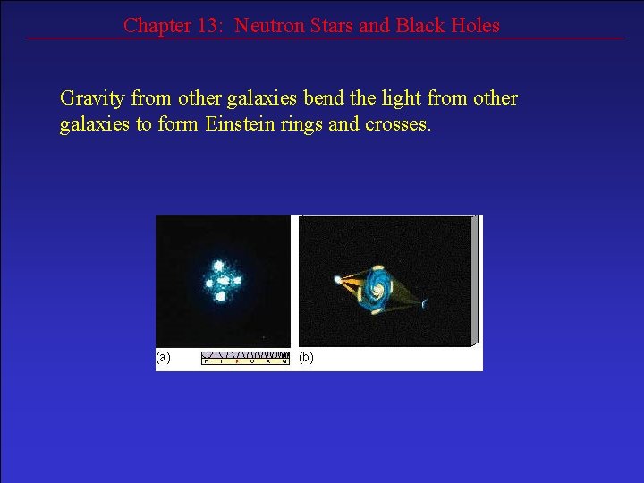 Chapter 13: Neutron Stars and Black Holes Gravity from other galaxies bend the light