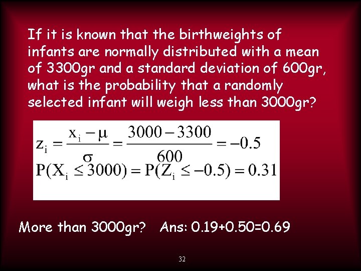 If it is known that the birthweights of infants are normally distributed with a