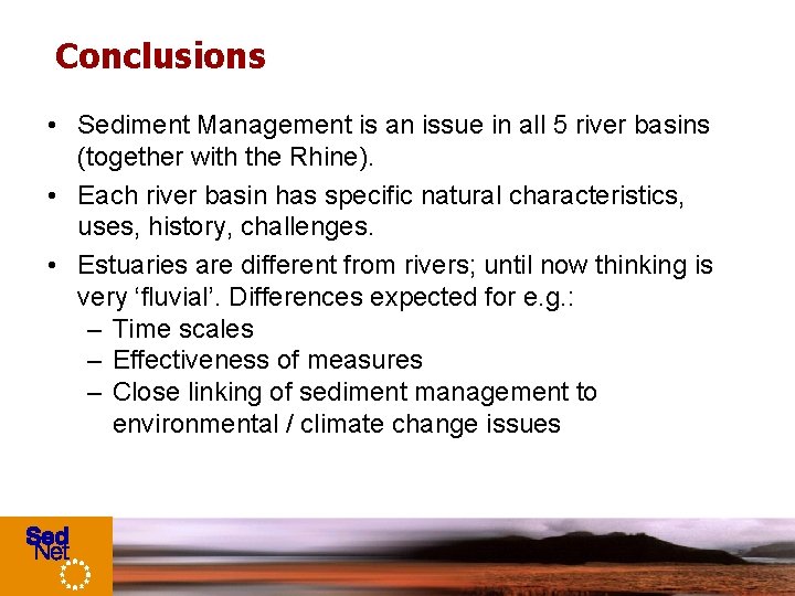 Sediment Management an essential element of River Basin