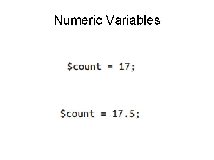 Numeric Variables 