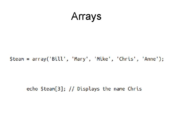 Arrays 
