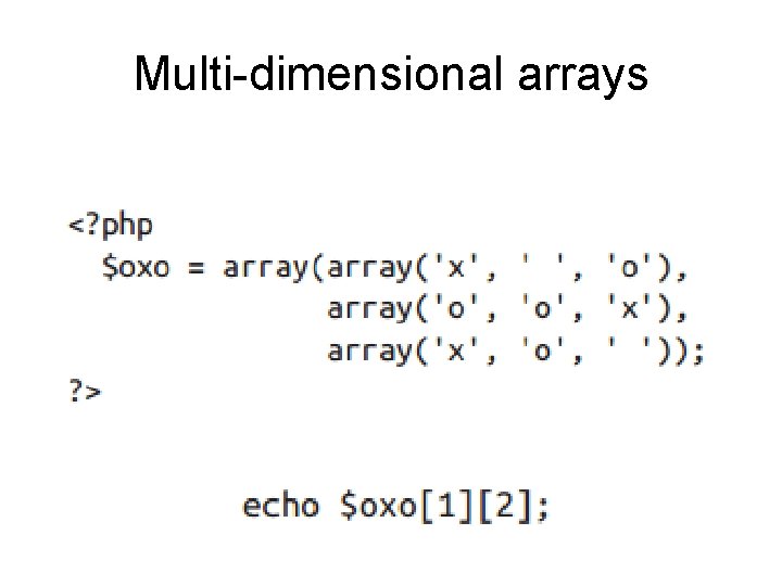 Multi-dimensional arrays 
