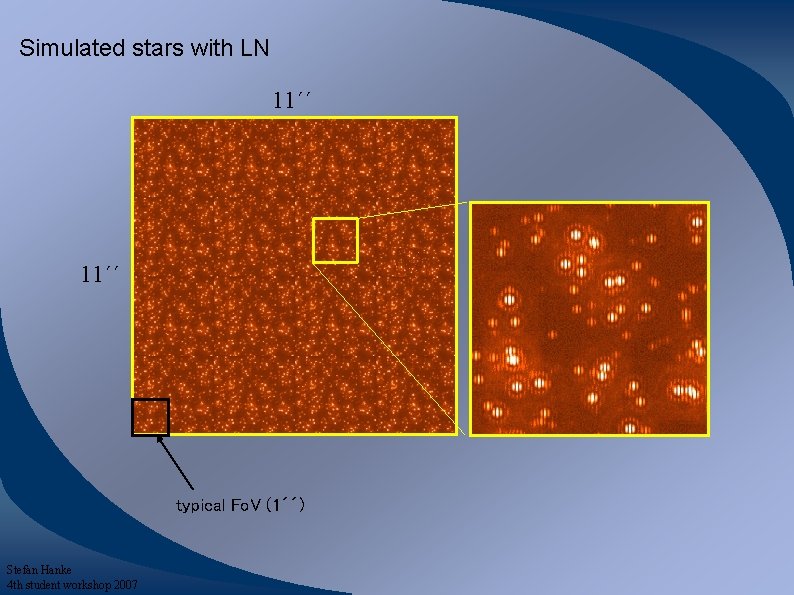 Simulated stars with LN 11´´ typical Fo. V (1´´) Stefan Hanke 4 th student