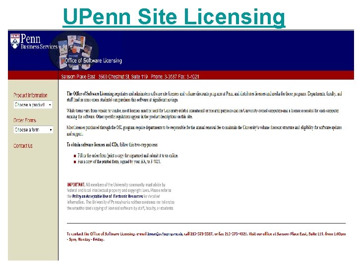 UPenn Site Licensing 