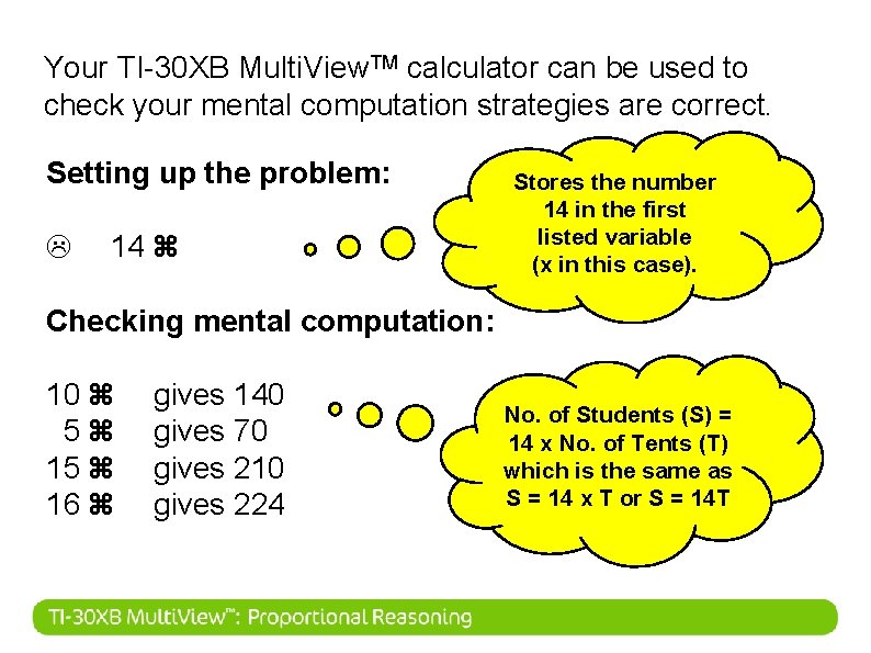 Your TI-30 XB Multi. View. TM calculator can be used to check your mental