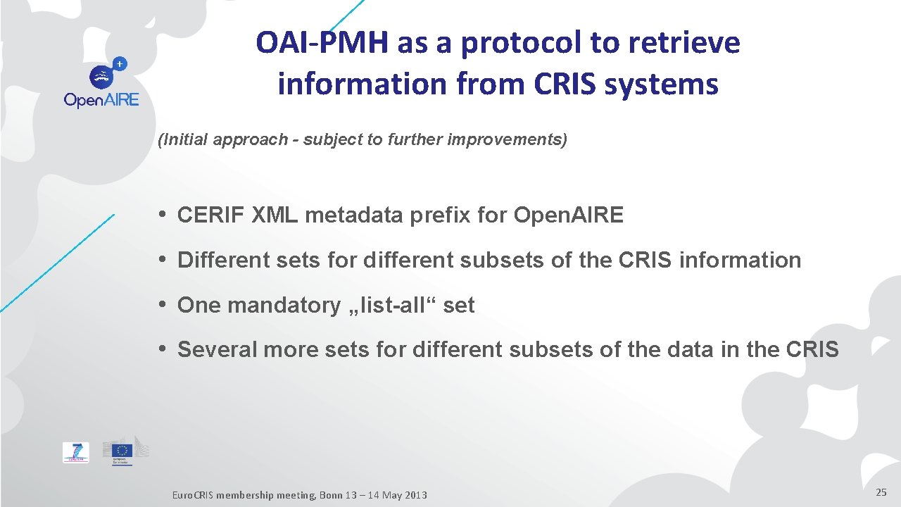 OAI-PMH as a protocol to retrieve information from CRIS systems (Initial approach - subject