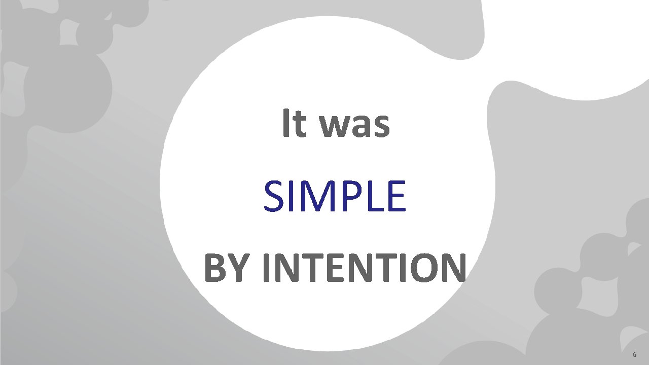 It was SIMPLE BY INTENTION 6 