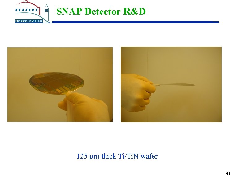 SNAP Detector R&D 125 µm thick Ti/Ti. N wafer 41 