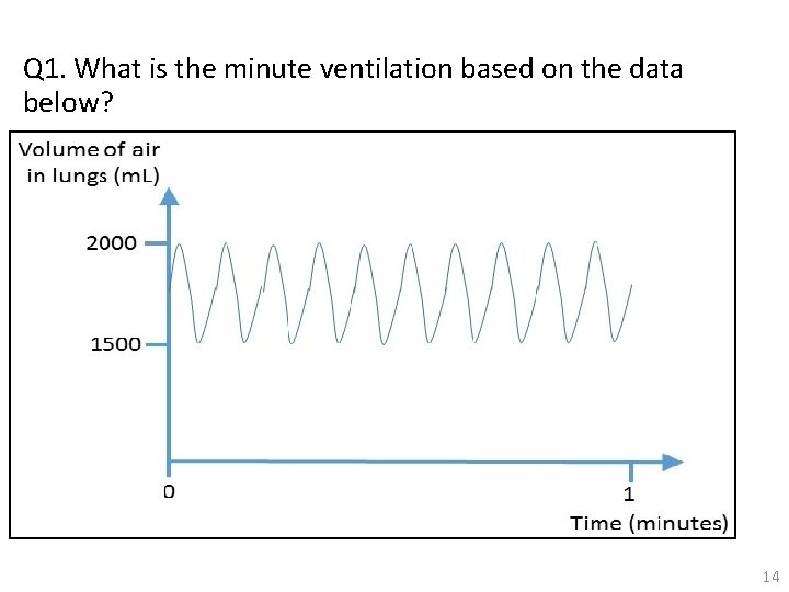 Q 1. What is the minute ventilation based on the data below? (Hint: this