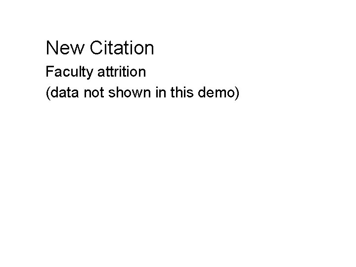 New Citation Faculty attrition (data not shown in this demo) 
