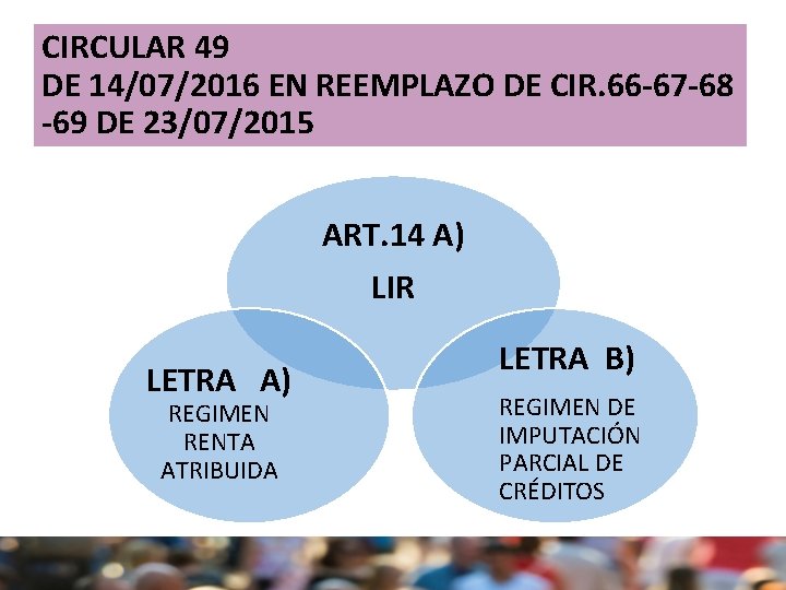 sii. cl CIRCULAR 49 DE 14/07/2016 EN REEMPLAZO DE CIR. 66 -67 -68 -69