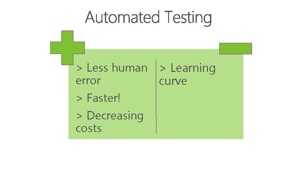 > Less human > Learning error curve > Faster! > Decreasing costs 