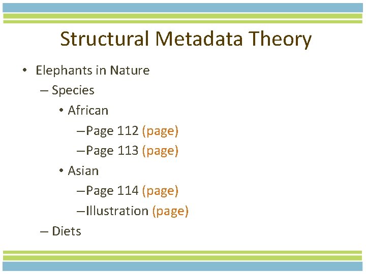 Structural Metadata Theory • Elephants in Nature – Species • African – Page 112