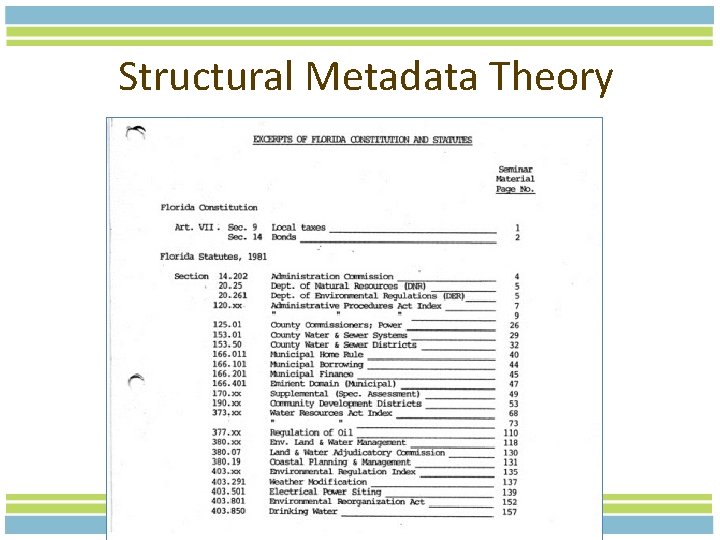 Structural Metadata Theory 