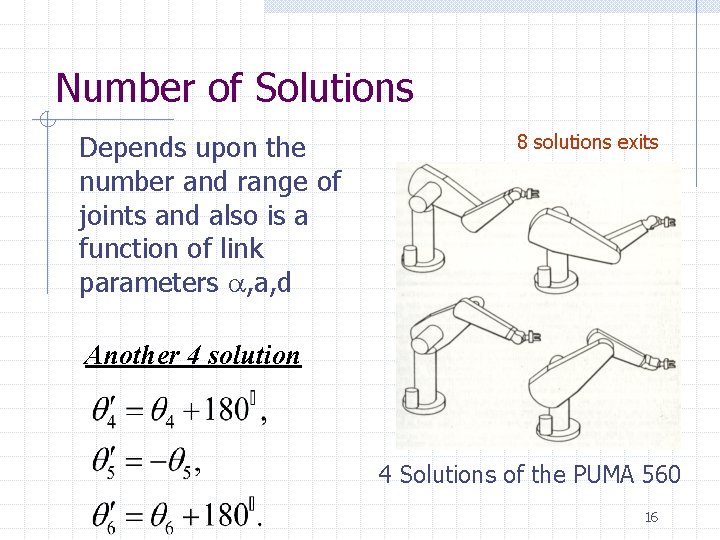 Number of Solutions Depends upon the number and range of joints and also is