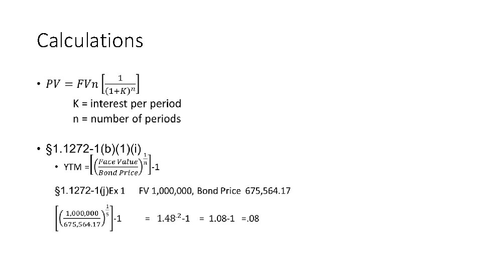 Calculations • 