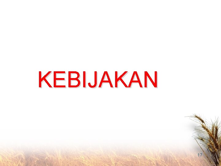 KEBIJAKAN 17 