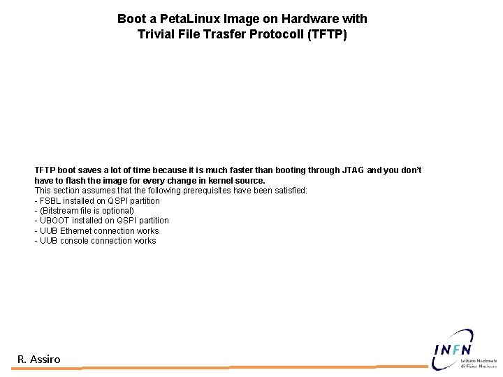 Boot a Peta. Linux Image on Hardware with Trivial File Trasfer Protocoll (TFTP) TFTP