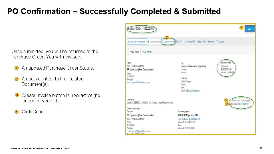 PO Confirmation – Successfully Completed & Submitted 4 3 Once submitted, you will be