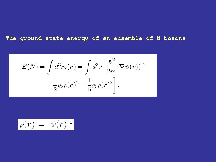 The ground state energy of an ensemble of N bosons 