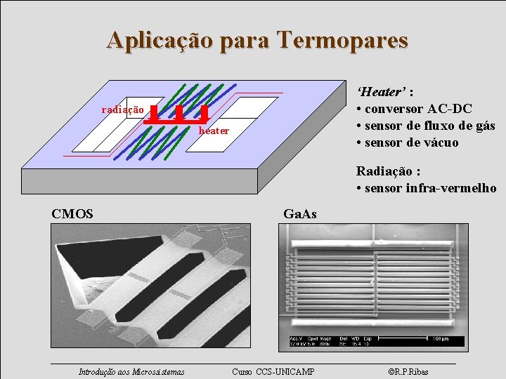 Aplicação para Termopares ‘Heater’ : • conversor AC-DC • sensor de fluxo de gás