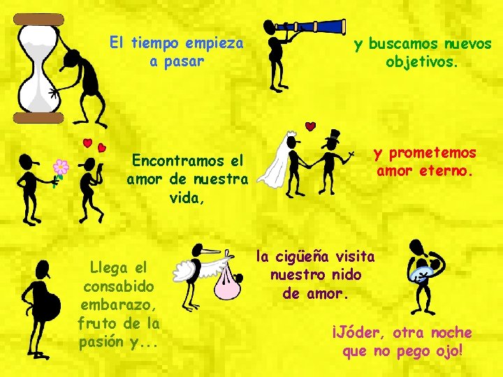 El tiempo empieza a pasar Encontramos el amor de nuestra vida, Llega el consabido